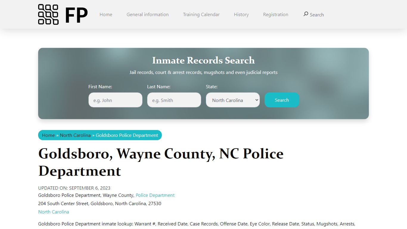 Goldsboro, NC Police - City Jail Inmates, Arrests